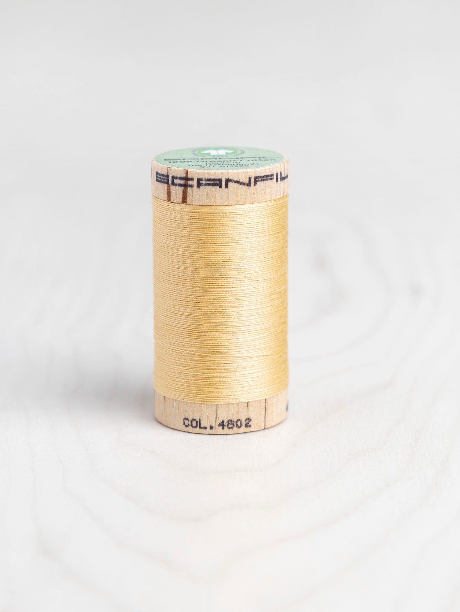 T-COT002-4802-Scanfil-Organic-Cotton-50wt-Thread-500-yard-Cornsilk-4802-Core-Fabrics