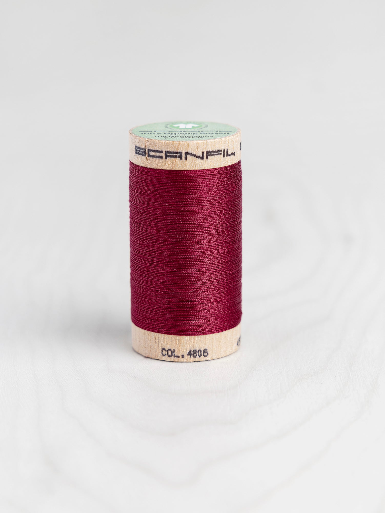 T-COT002-4806-Scanfil-Organic-Cotton-50wt-Thread-500-yard-Crimson-4806-Core-Fabrics