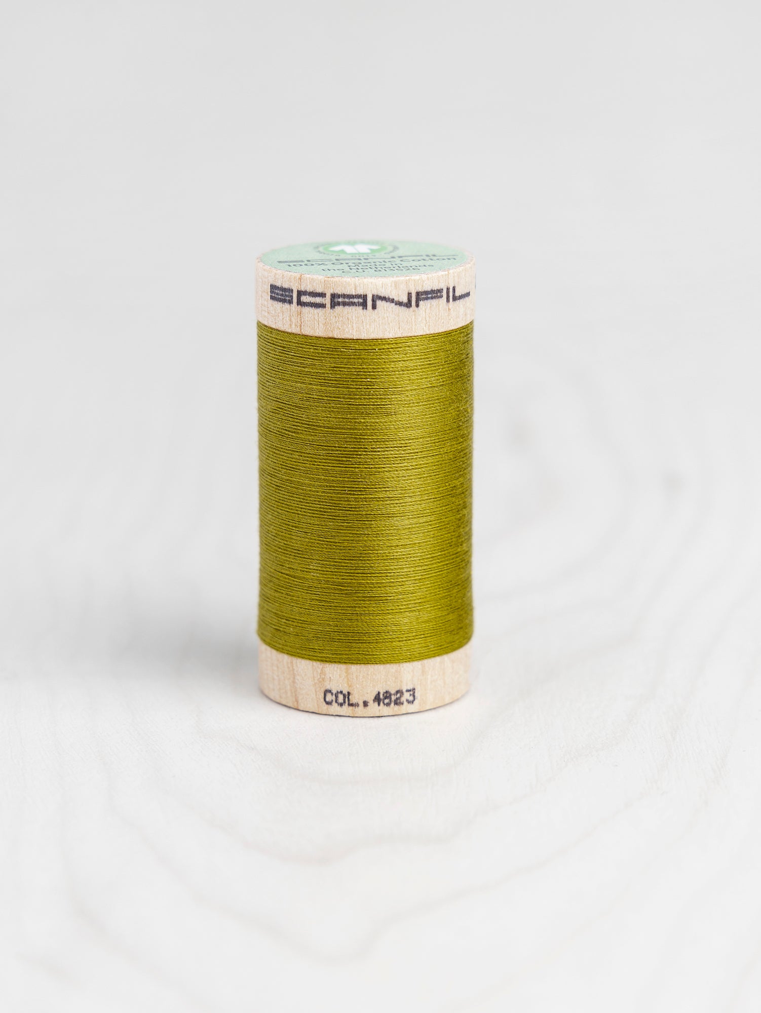 T-COT002-4823-Scanfil-Organic-Cotton-50wt-Thread-500-yard-Green-Envy-4823-Core-Fabrics