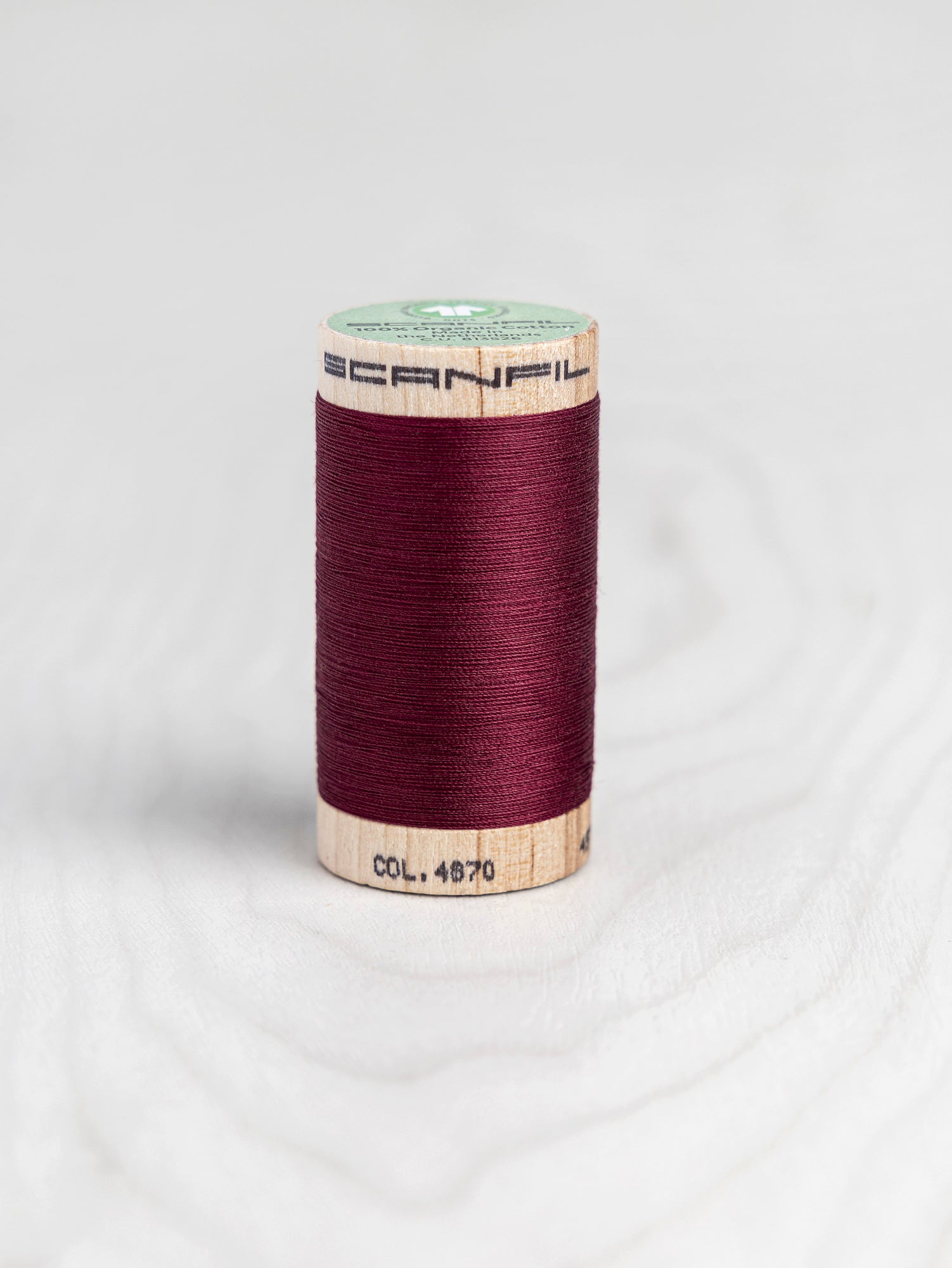 T-COT002-4870-Scanfil-Organic-Cotton-50wt-Thread-500-yard-Rhubarb-4870-Core-Fabrics