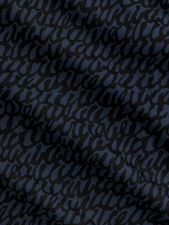 Coton léger japonais à imprimé gribouillis – Indigo + noir