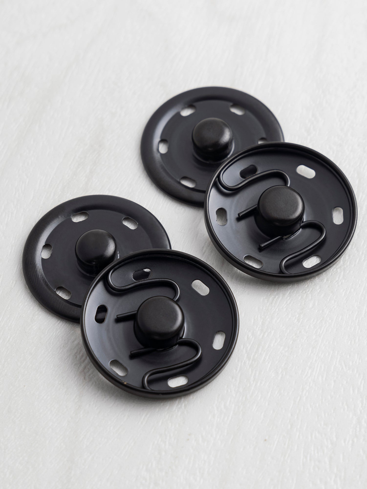 Sew-On Large 30mm Black Snap Buttons - 2 pack | Core Fabrics