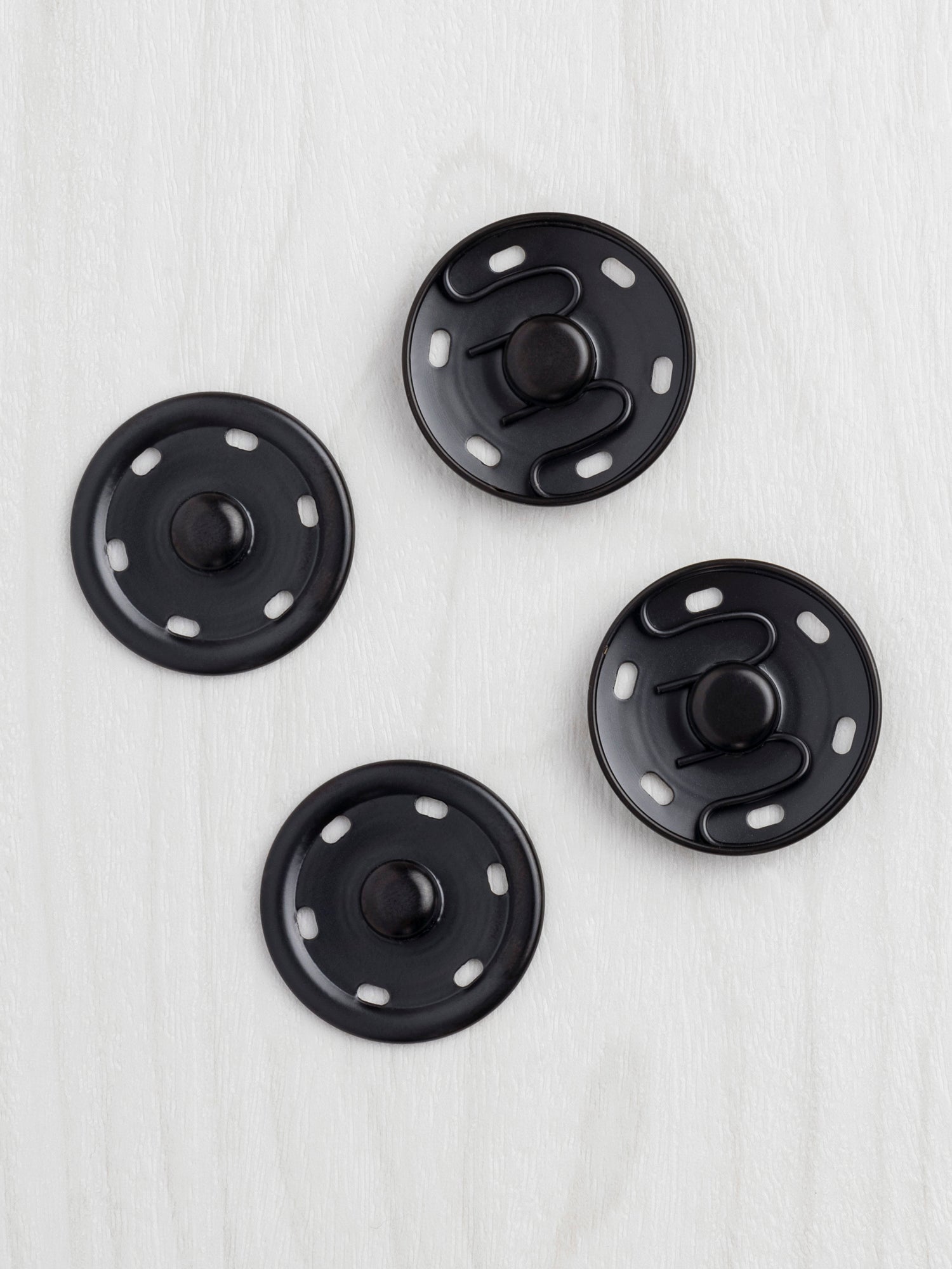 Sew-On Large 30mm Black Snap Buttons - 2 pack | Core Fabrics