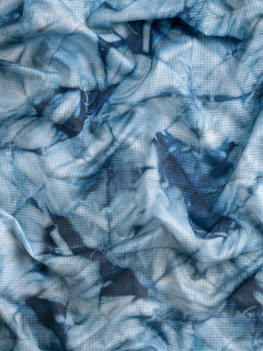 Italian Shibori Recycled Rib Tek Mesh Knit Deadstock - Indigo