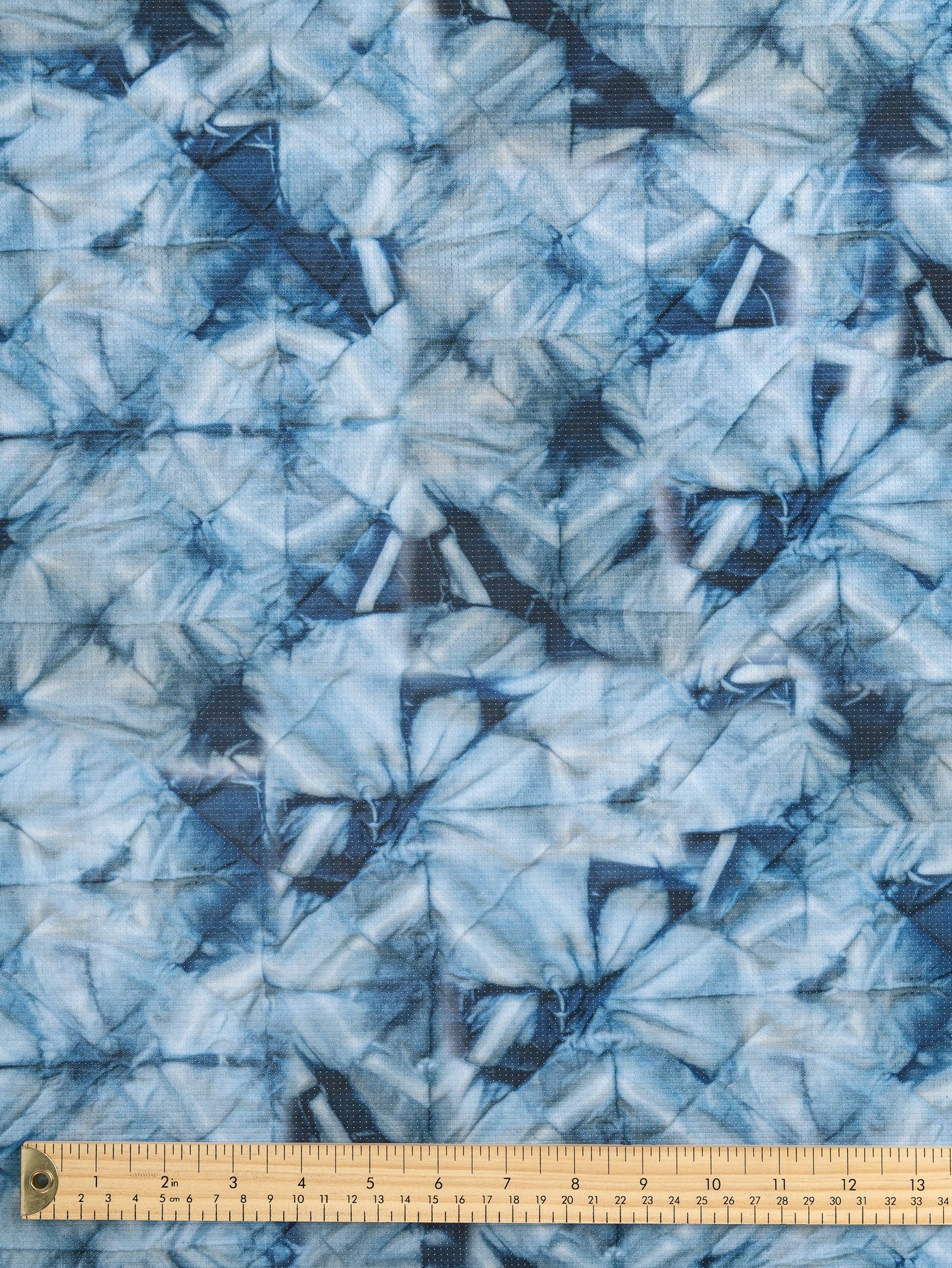 F-DEA133-002-Shibori-Recycled-Rib-Tek-Mesh-Knit-Deadstock-Indigo-Core-Fabrics-ruler.JPG