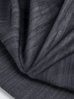 Denim de poids moyen strié légèrement extensible fin de rouleau – Indigo foncé