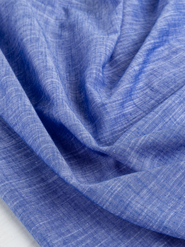 Coton chambray adouci pour chemise – indigo