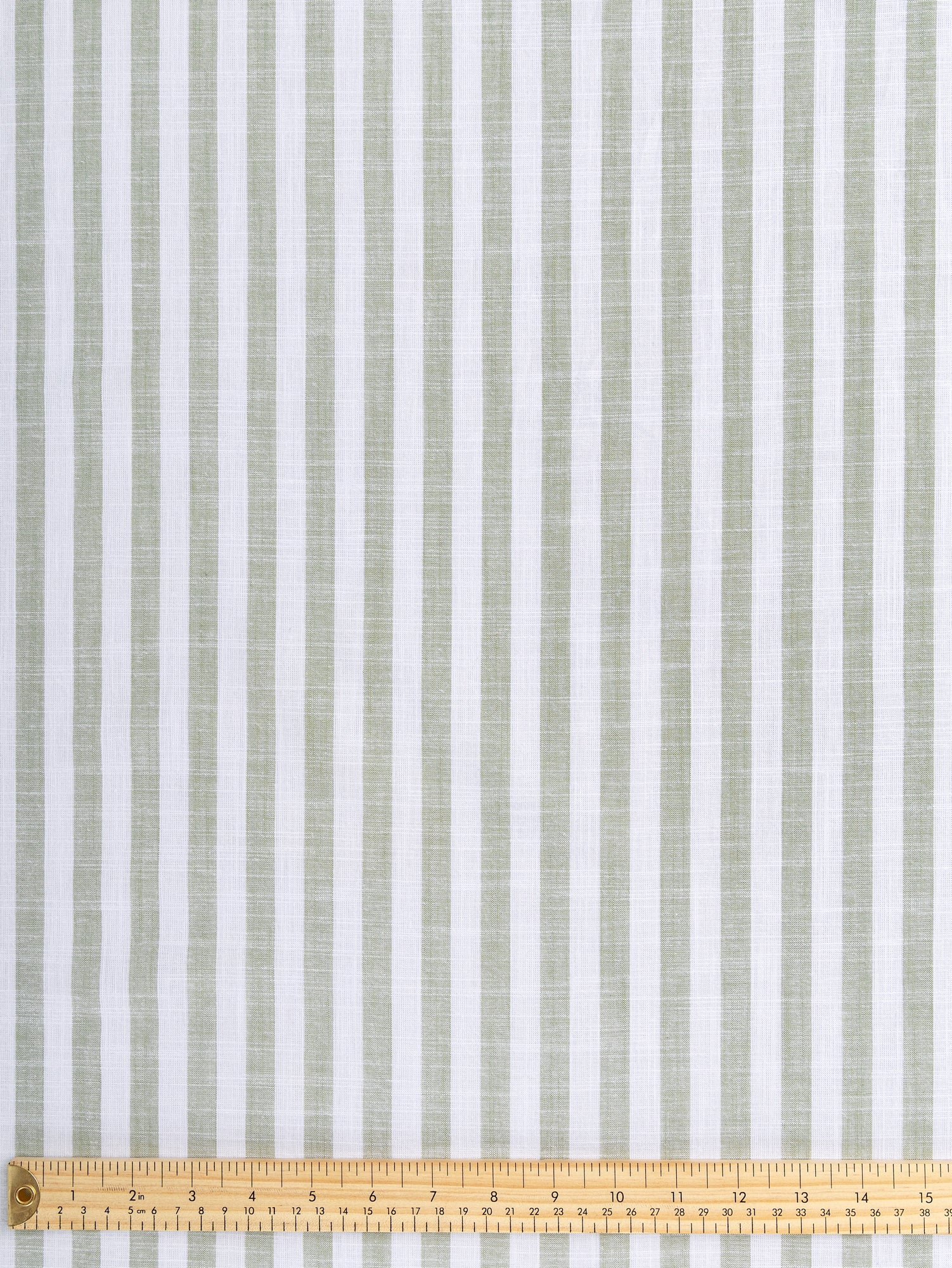 F-COT371-004-Softened-Striped-Cotton-Shirting-Sage+White-Core-Fabrics-ruler.JPG
