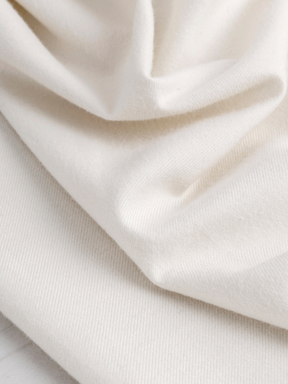 Solid Cotton Flannel Twill - Cream | Core Fabrics