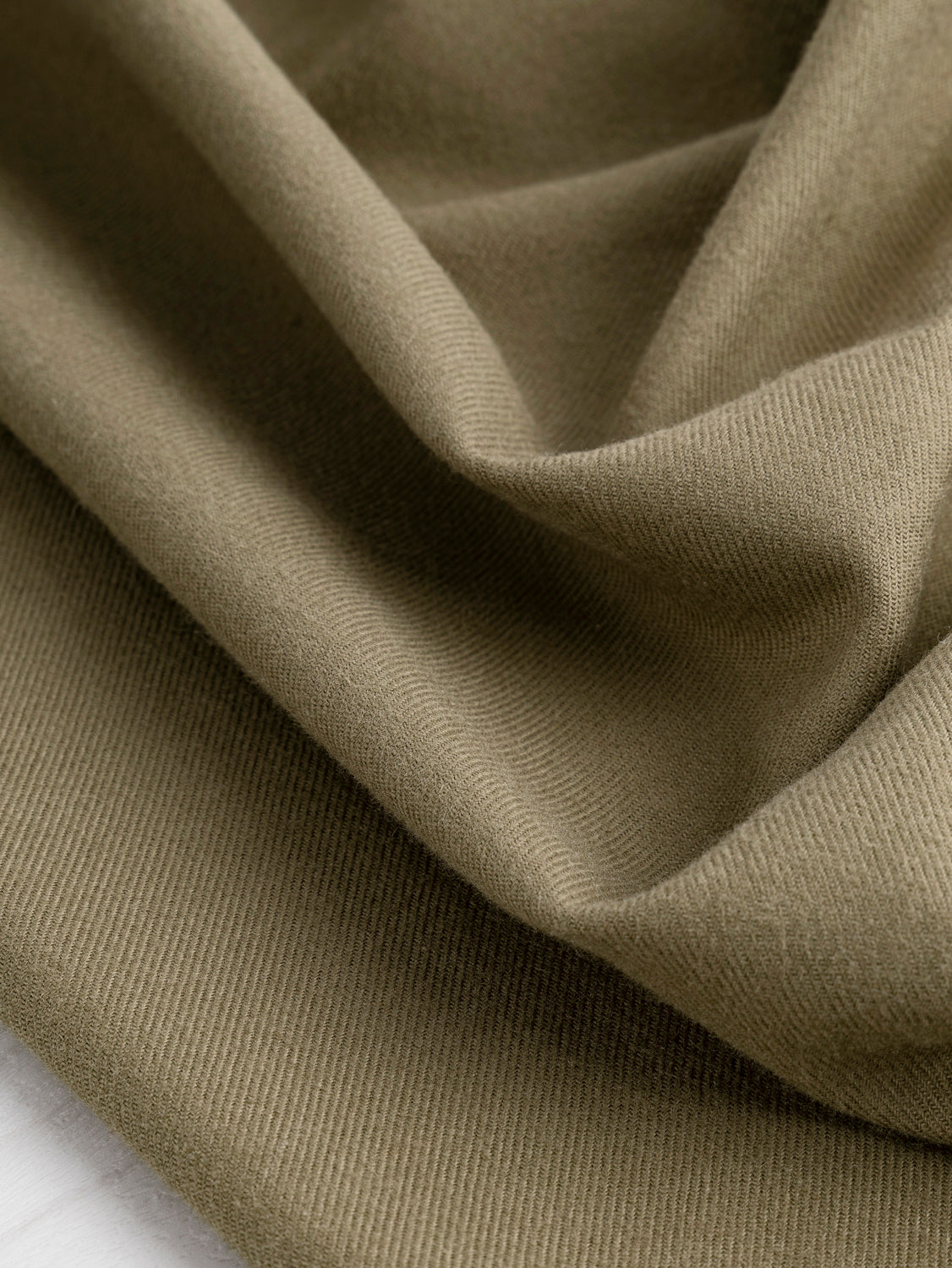 Solid Cotton Flannel Twill - Khaki | Core Fabrics
