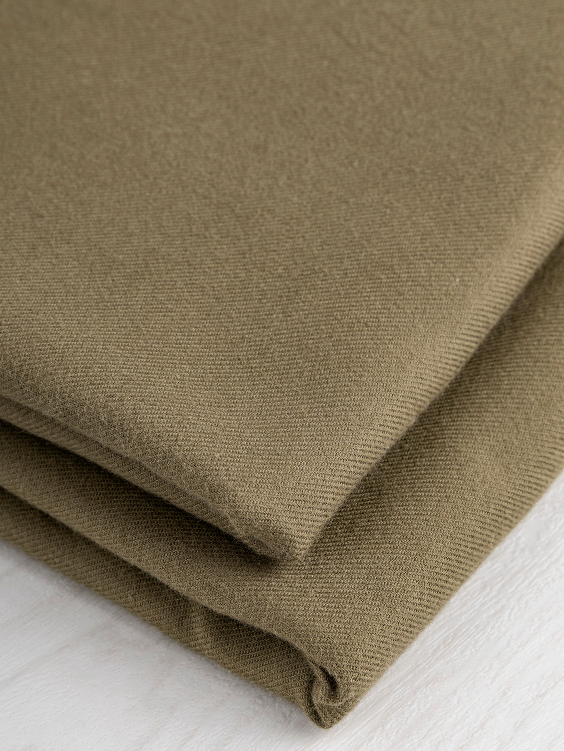 Solid Cotton Flannel Twill - Khaki | Core Fabrics