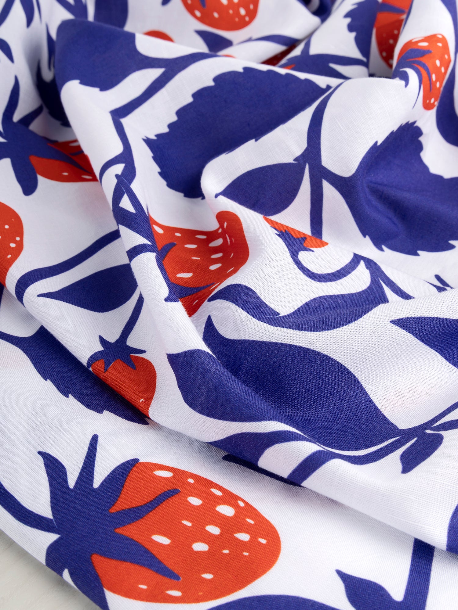 F-COT356-Strawberry-On-Top-Print-Organic-Cotton-Linen-White-Cobalt-Red-Core-Fabrics-scrunched.JPG