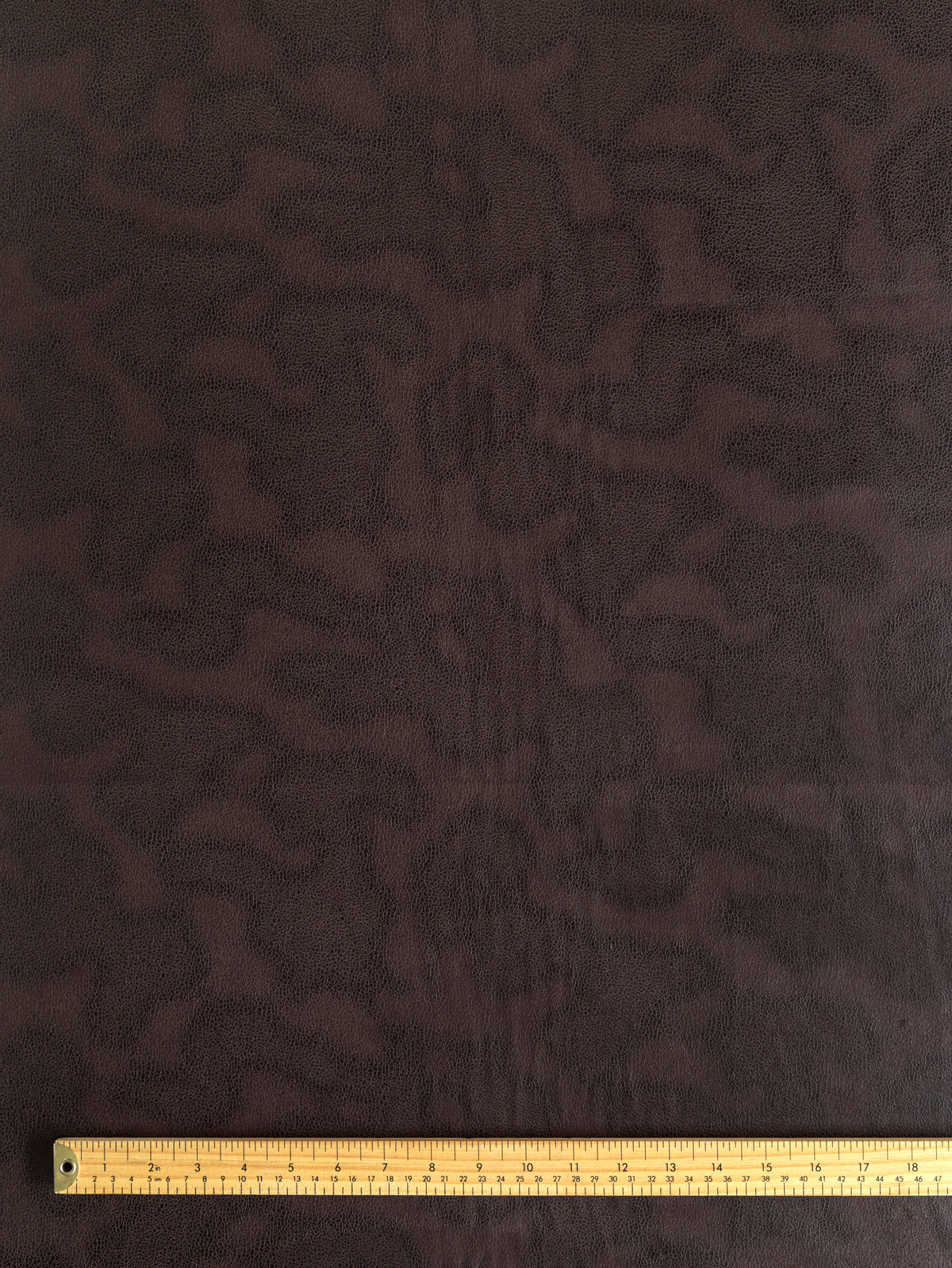 F-DEA264-001-Stretch-Distressed-Faux-Suede-Deadstock-Chocolate-Core-Fabrics-ruler.webp