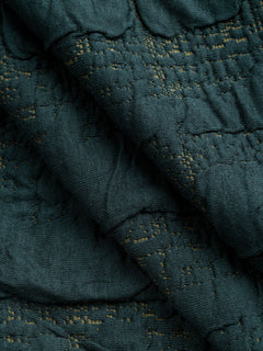 Stretch Quilted Jacquard Knit Deadstock - Forest