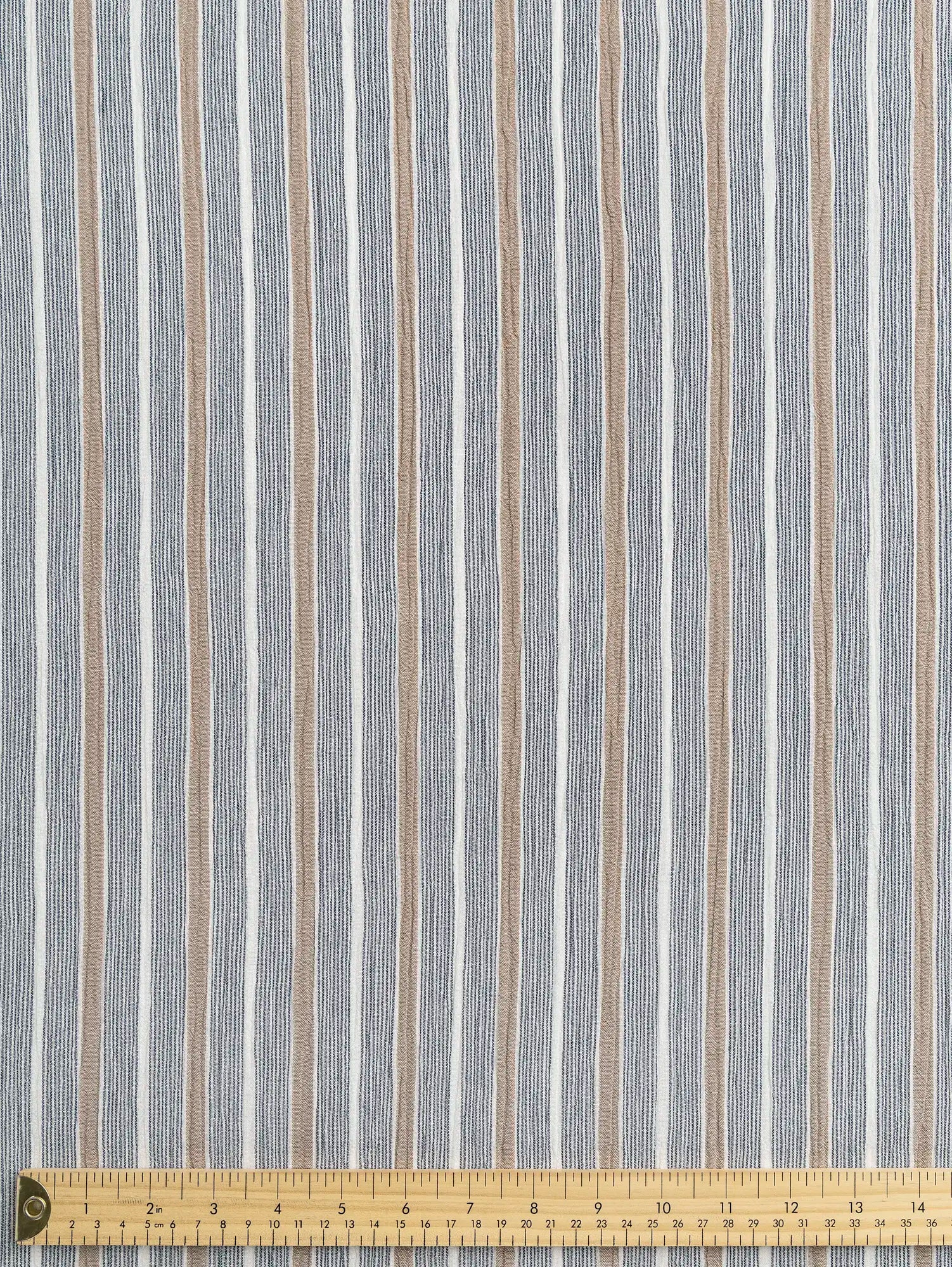 F-COT463-002-Stripe-Cotton-Double-Gauze-White-Indigo-and-Sand-Core-Fabrics-ruler.webp