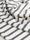 Stripe EcoVero Rayon Spandex Jersey Knit - Cream + Grey | Core Fabrics