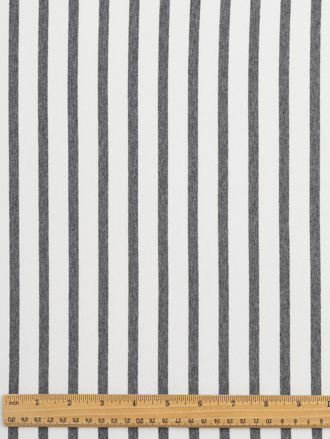 Stripe EcoVero Rayon Spandex Jersey Knit - Cream + Grey | Core Fabrics