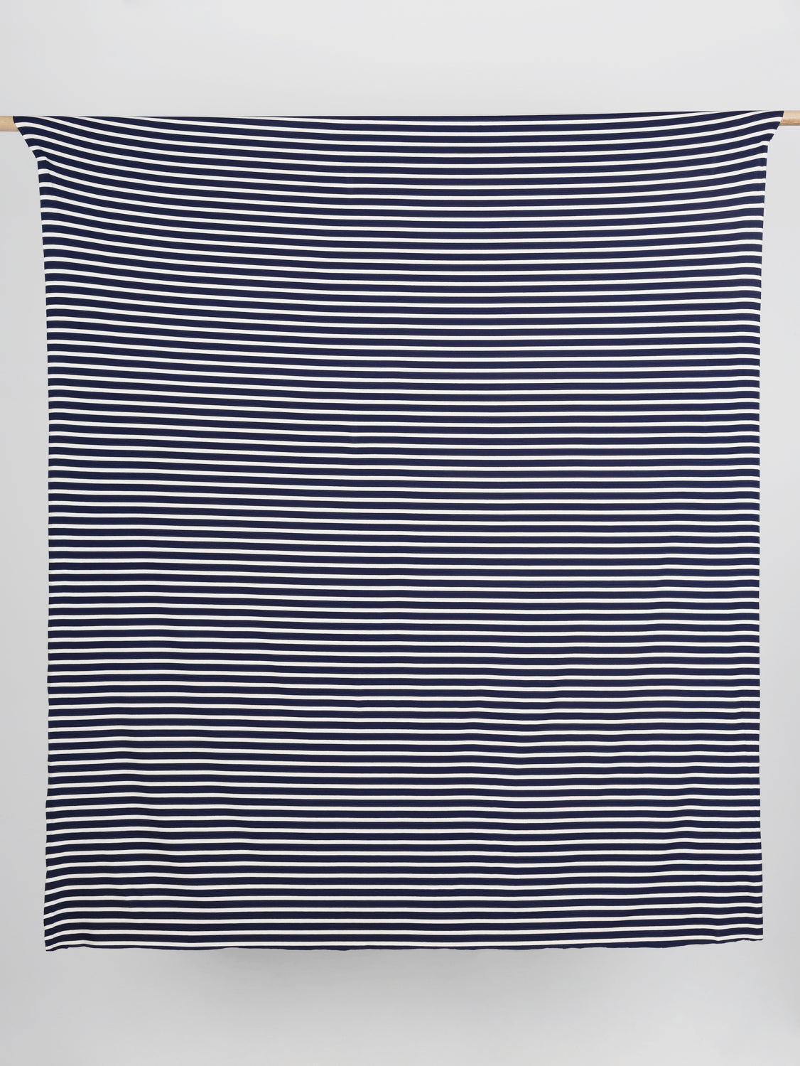 Stripe EcoVero Rayon Spandex Jersey Knit - Navy + Cream | Core Fabrics