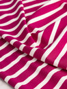 Stripe EcoVero Rayon Spandex Jersey Knit - Pink + Cream | Core Fabrics