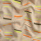 Twill de viscose à rayures imprimées fin de rouleau – Sable + Orange + Chartreuse
