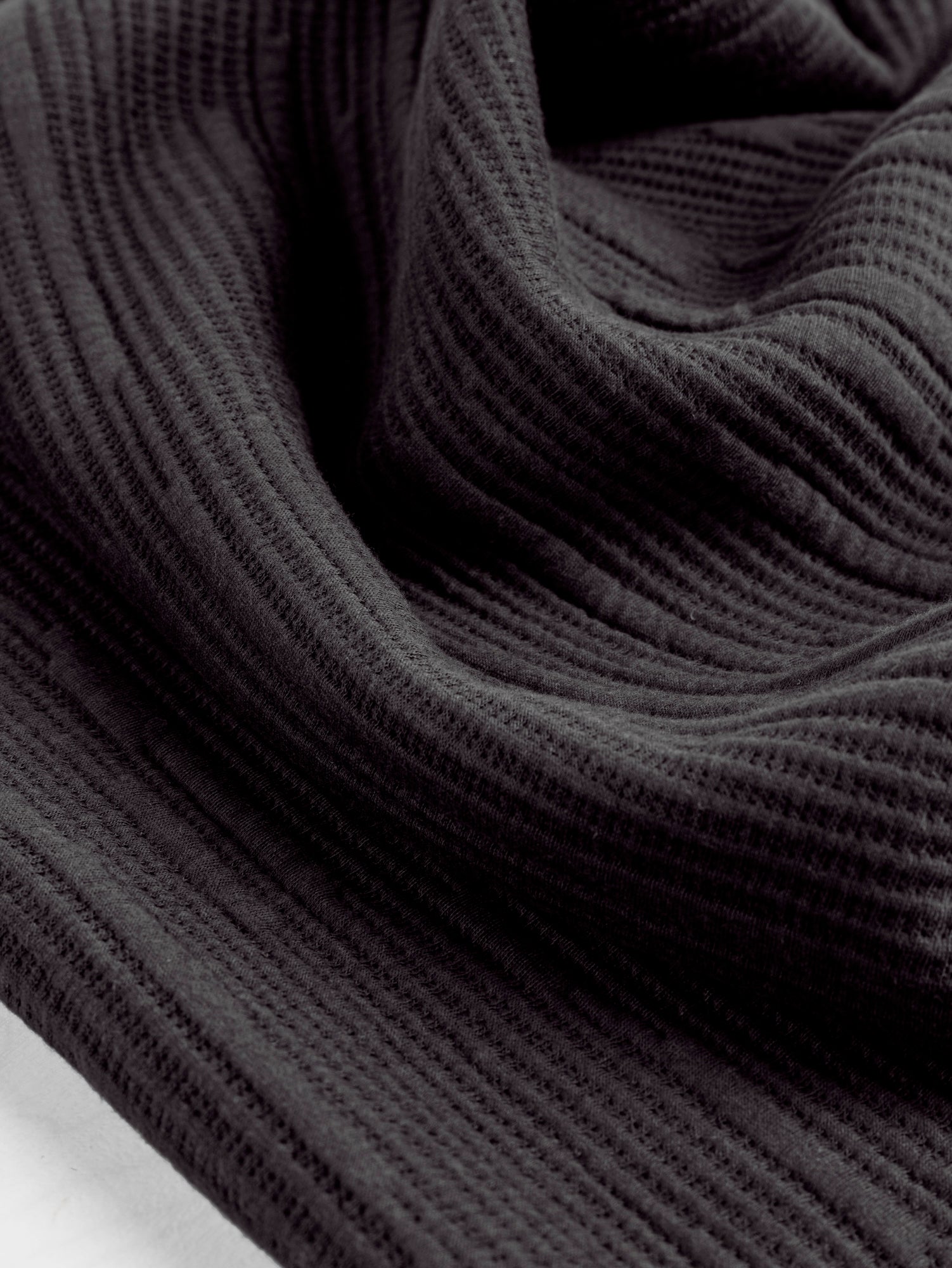 Stripe Textured Jacquard Knit Deadstock - Black | Core Fabrics