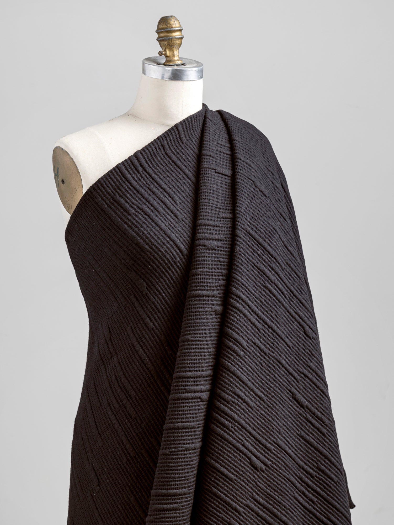 Stripe Textured Jacquard Knit Deadstock - Black | Core Fabrics