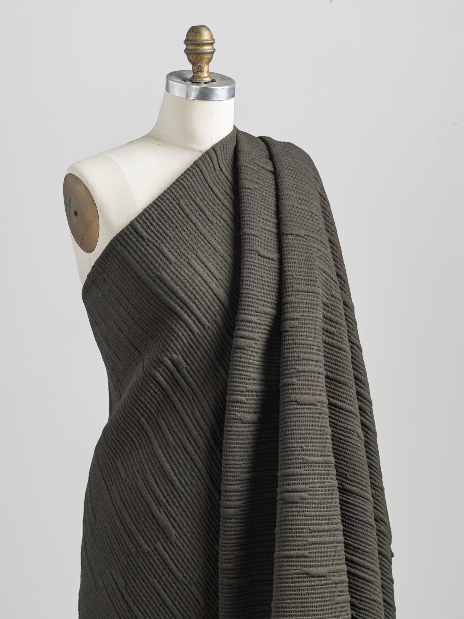 Stripe Textured Jacquard Knit Deadstock - Juniper | Core Fabrics