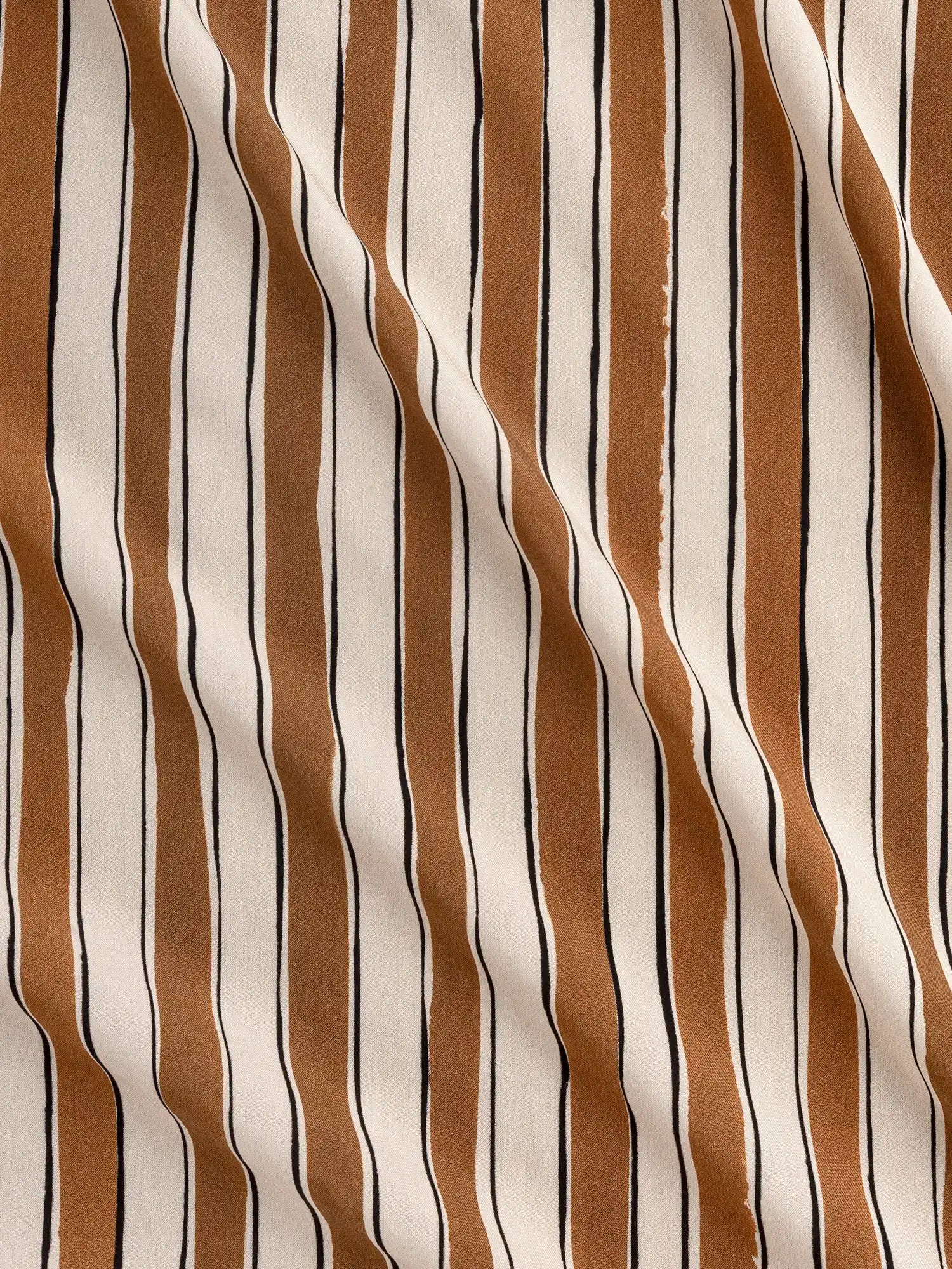 F-VIS290-Stripe-Viscose-Challis-Coffee-Cream-and-Black-Core-Fabrics-scrunched.webp