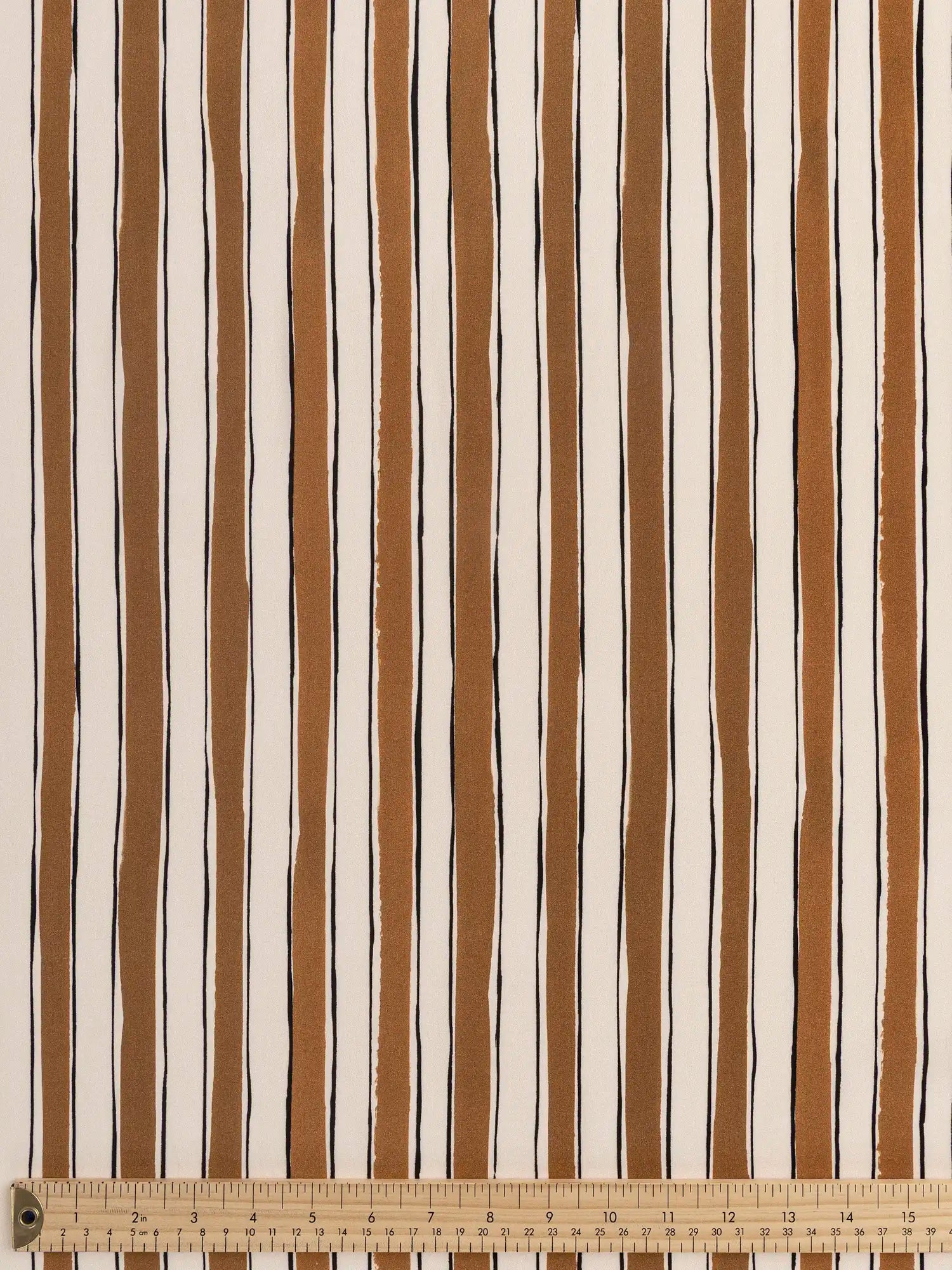F-VIS290-Stripe-Viscose-Challis-Coffee-Cream-and-Black-Core-Fabrics-ruler.webp