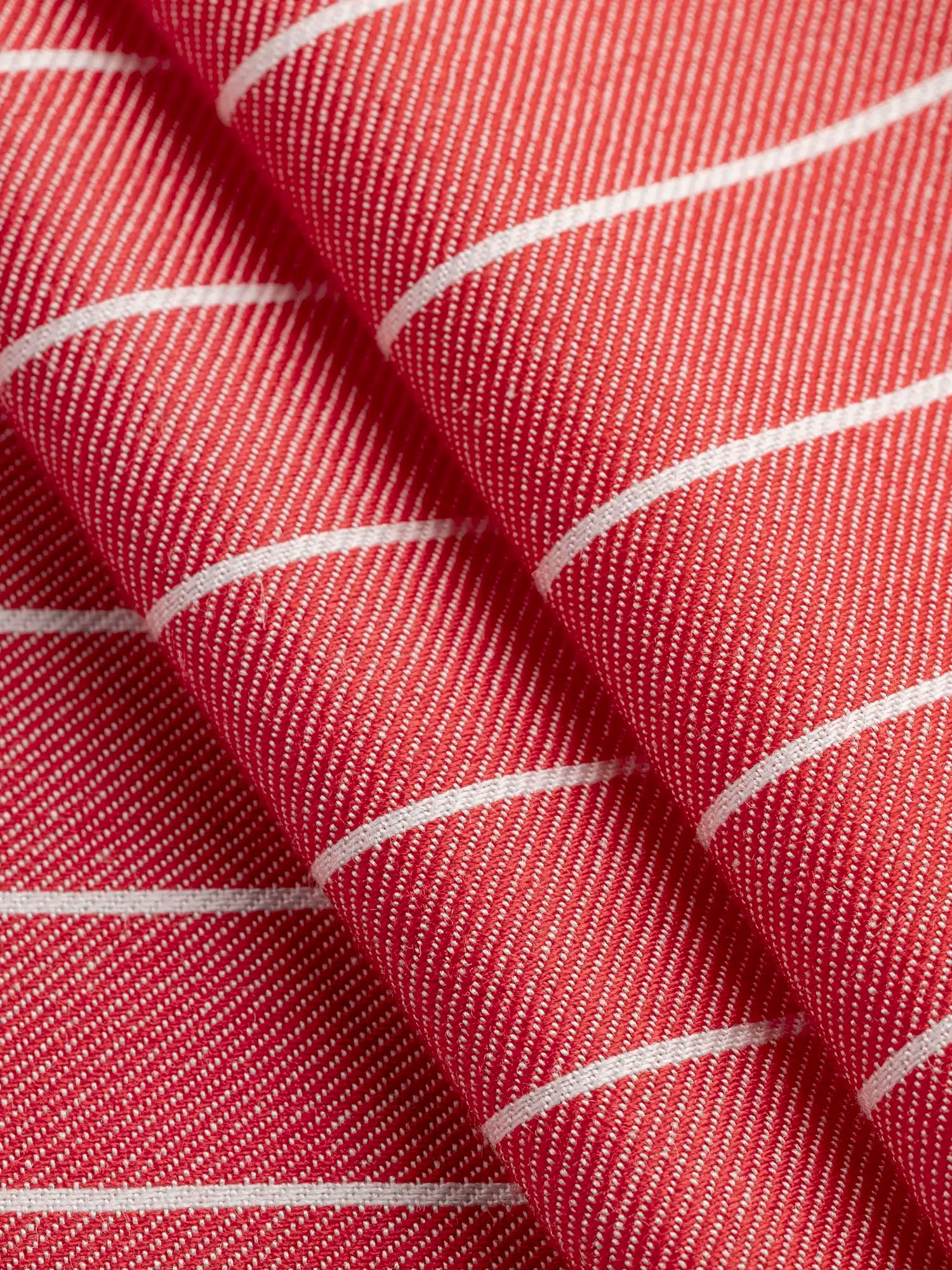 Stripe Viscose Twill Deadstock - Red + White | Core Fabrics