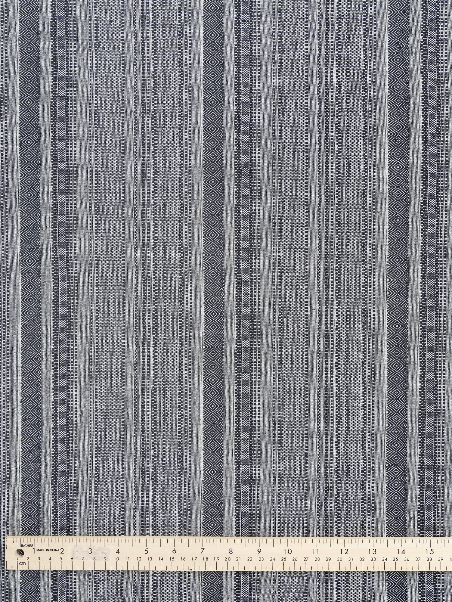 Striped Textured Eco Cotton Blend - Black + White | Core Fabrics