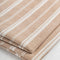 Striped Textured Eco Cotton Blend - Cream + Brown
