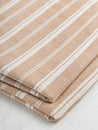 Striped Textured Eco Cotton Blend - Cream + Brown | Core Fabrics