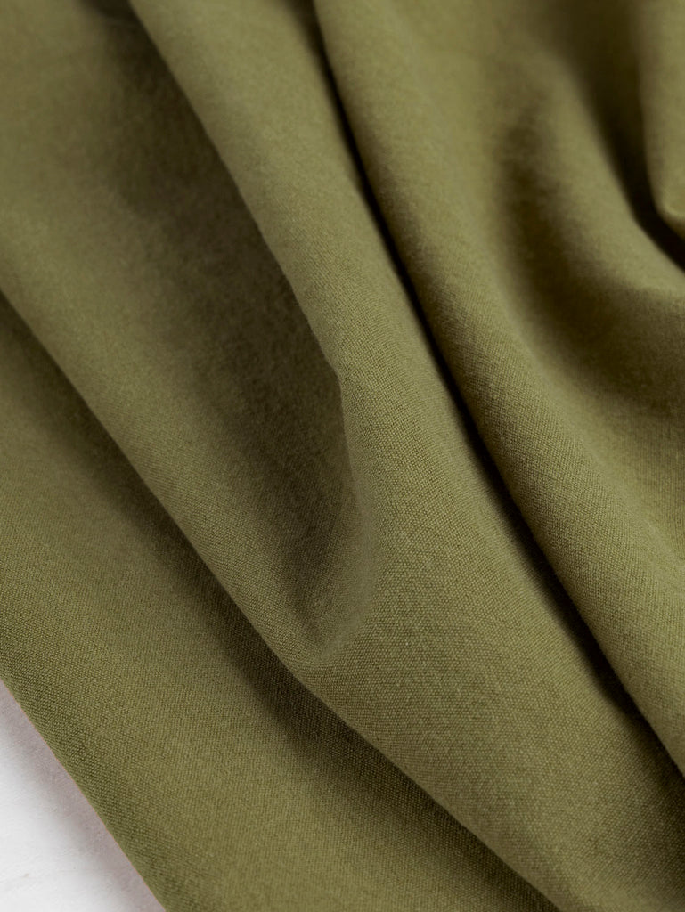 Popeline de coton biologique substantiel - Olive
