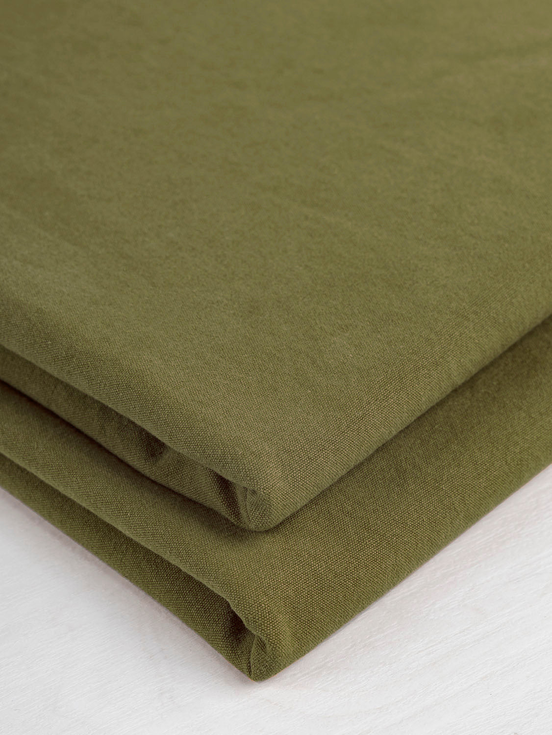F-COT230-012-Substantial-Organic-Cotton-Broadcloth-Olive-Core-Fabrics-fold