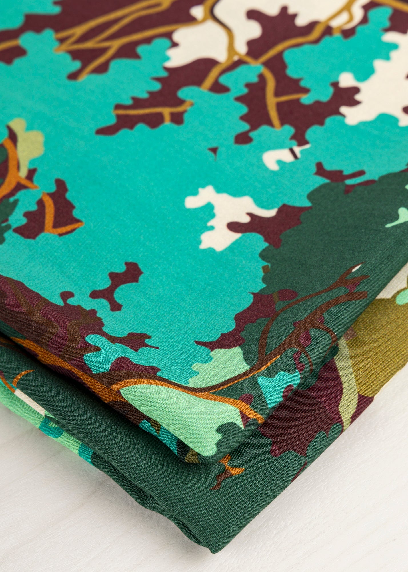 Summer Forest Viscose Print - Cool Tones | Core Fabrics