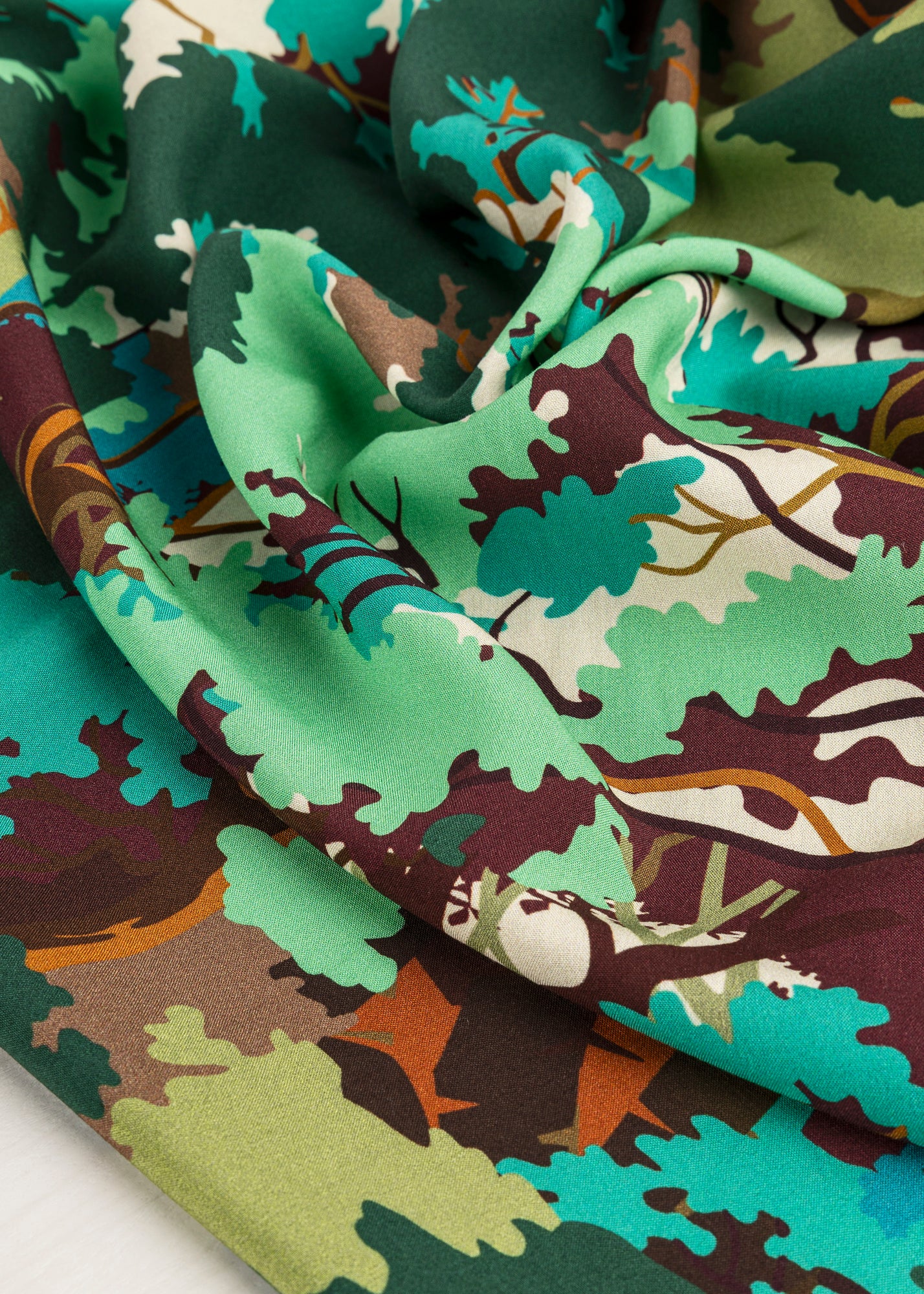 Summer Forest Viscose Print - Cool Tones | Core Fabrics