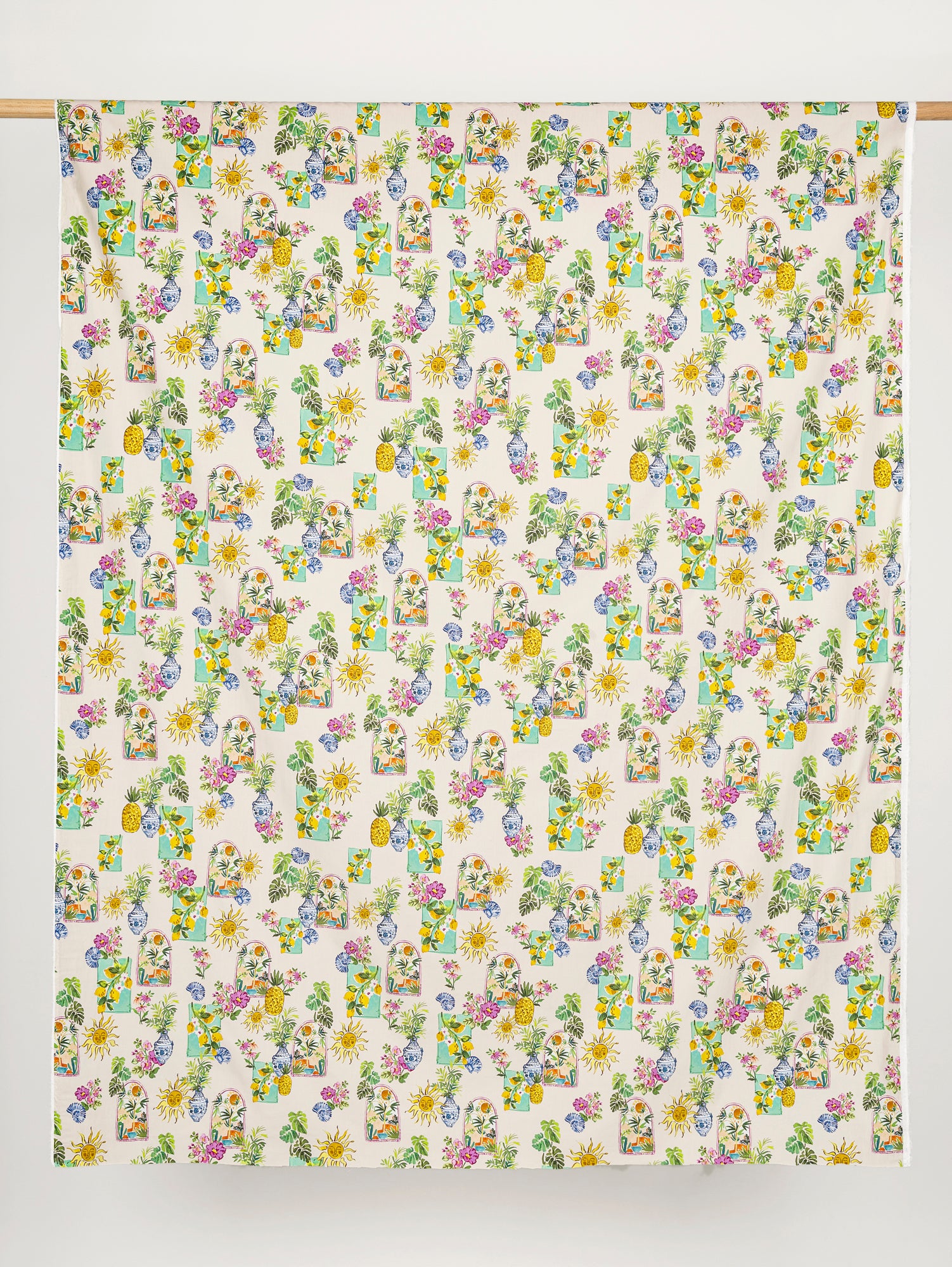F-COT343 -Summer-in-Provence-Print-Cotton-Lawn-Cream-Multicolour-Core-Fabrics-draped.JPG