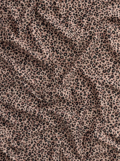 Sunkissed Leopard Print Swim Performance Knit - Tan + Black