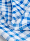 Swing Check Print Organic Cotton Canvas - White + Blue | Core Fabrics