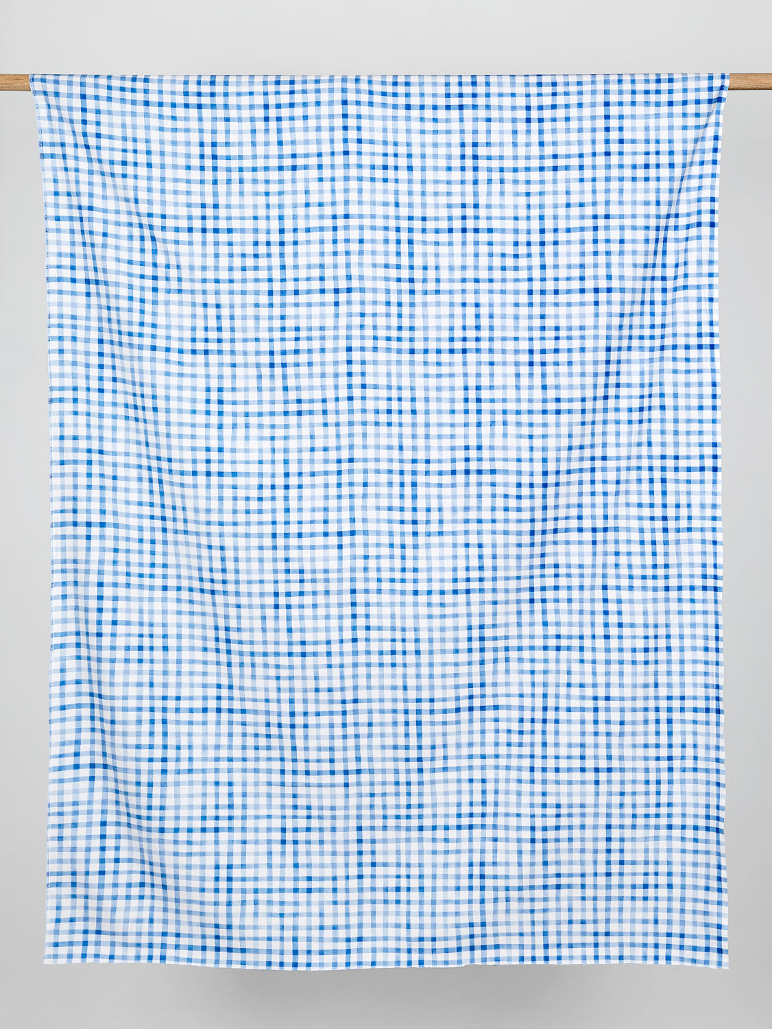 Swing Check Print Organic Cotton Canvas - White + Blue | Core Fabrics