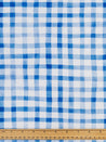 Swing Check Print Organic Cotton Canvas - White + Blue | Core Fabrics