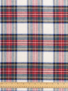 Tartan Check Cotton Flannel Twill -  Cream + Red + Green | Core Fabrics