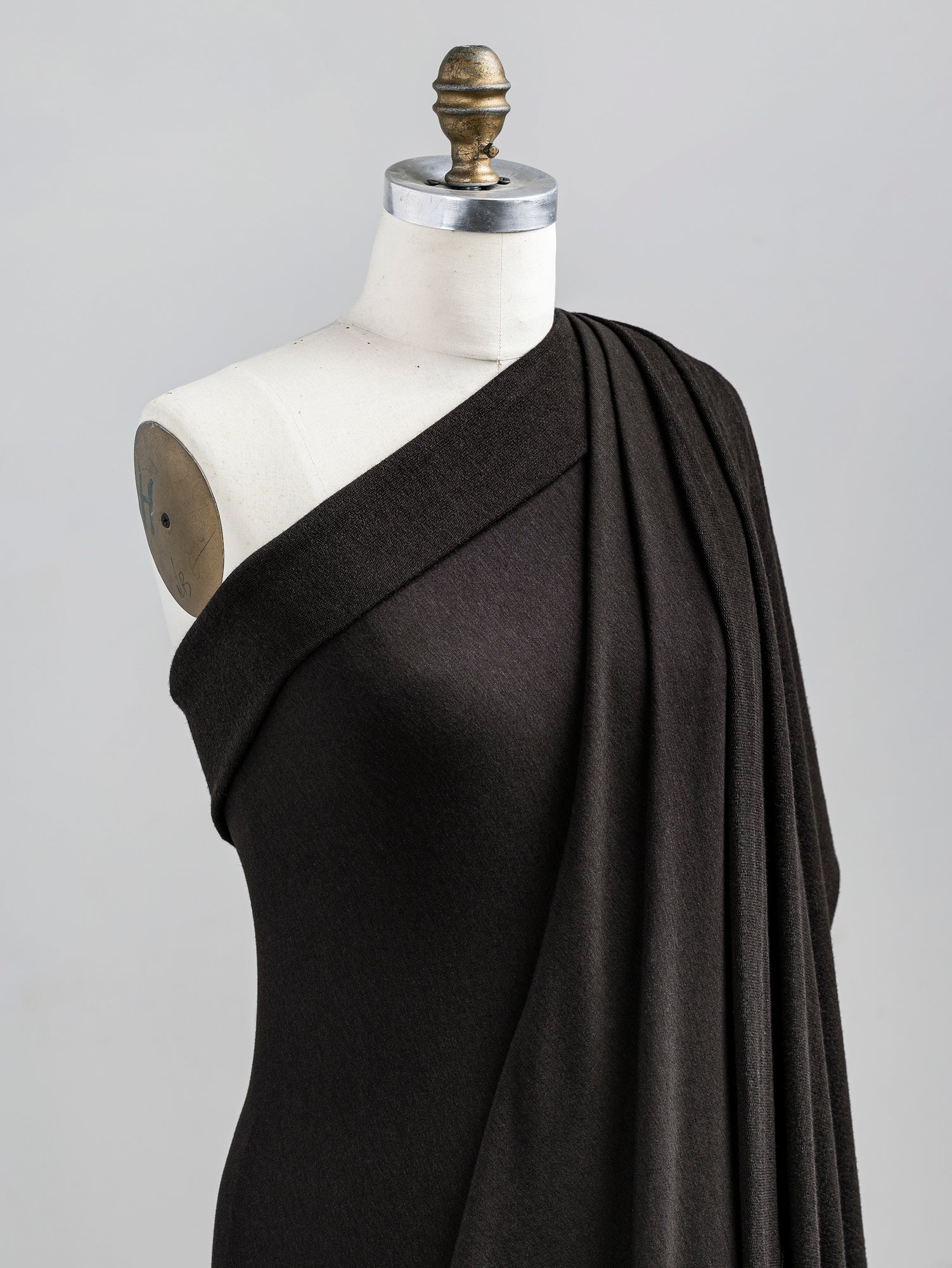 F-TEN014-002-Tencel-Lyocell-Organic-Cotton-Stretch-French-Terry-Dark-Coffee-Core-Fabrics-Draped