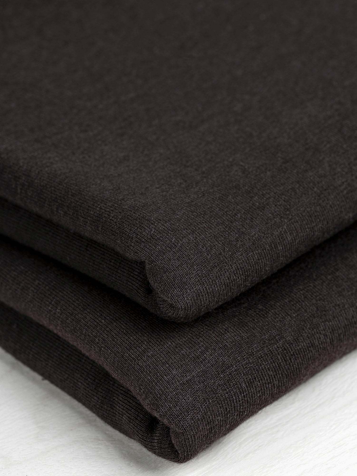 F-TEN014-002-Tencel-Lyocell-Organic-Cotton-Stretch-French-Terry-Dark-Coffee-Core-Fabrics-fold