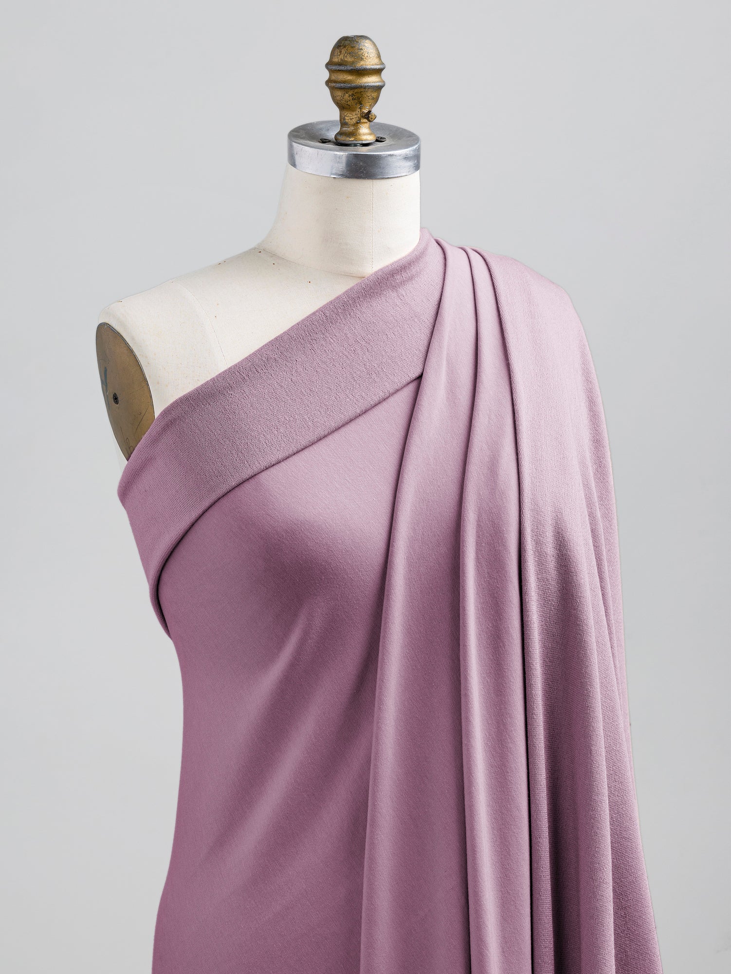 F-TEN014-004-Tencel-Lyocell-Organic-Cotton-Stretch-French-Terry-Light-Mauve-Core-Fabrics-draped
