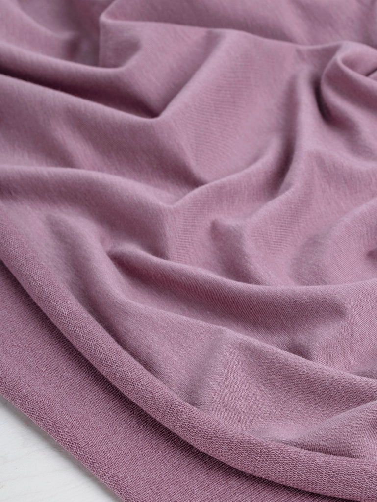 Tissu éponge extensible en coton biologique Tencel Lyocell - Mauve pâle