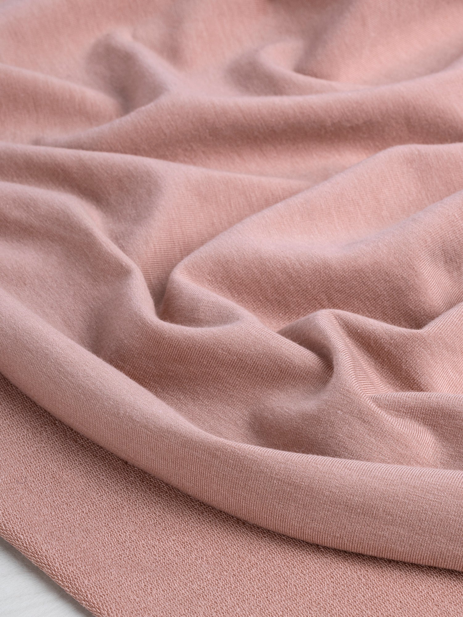 F-TEN014-012-Tencel-Lyocell-Organic-Cotton-Stretch-French-Terry-Misty-Rose-Core-Fabrics-scrunched