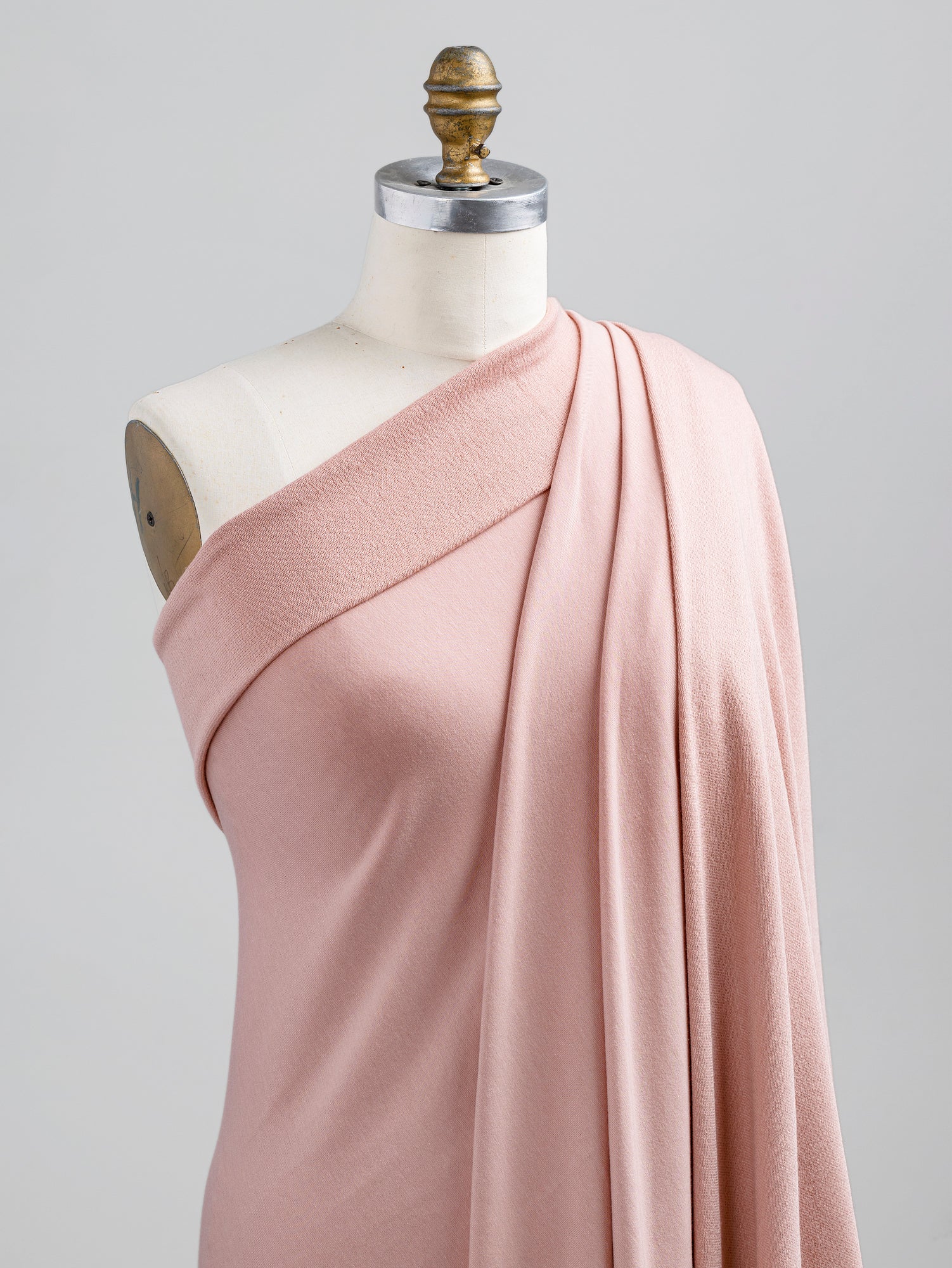 F-TEN014-012-Tencel-Lyocell-Organic-Cotton-Stretch-French-Terry-Misty-Rose-Core-Fabrics-draped