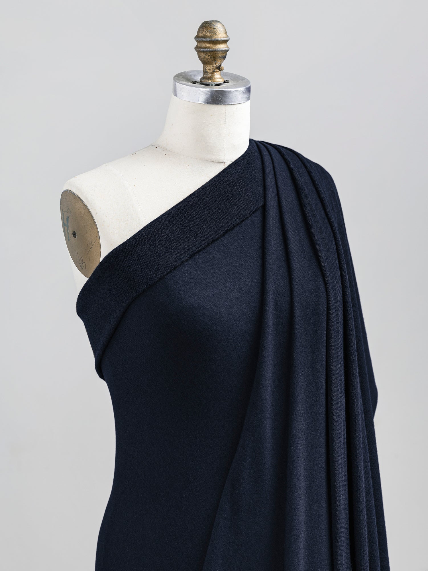 F-TEN014-007-Tencel-Lyocell-Organic-Cotton-Stretch-French-Terry-Navy-Core-Fabrics-draped